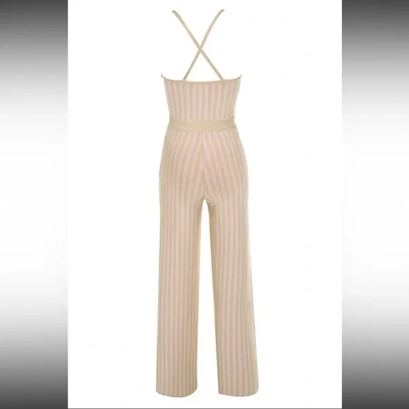 HOUSE OF CB 'Devi' Taupe + Pale Pink Strappy Bandage Jumpsuit